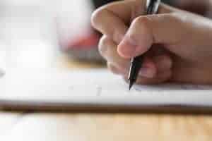 taking exam