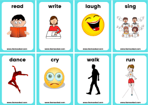 Action Verbs | Free Printable Flashcards And Board Games | Games4esl