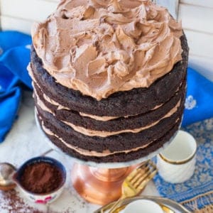 chocolate zucchini cake with chocolate buttercream