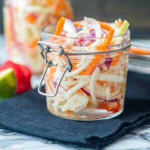 slaw in a glass jar