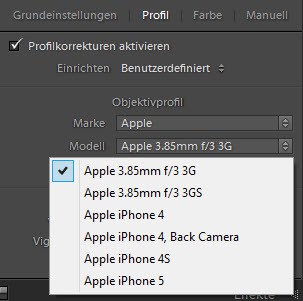 iPhone Profile in Lightroom 5