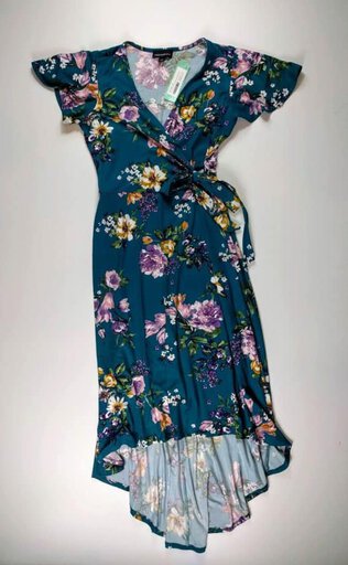 irene faux wrap brushed knit maxi dress