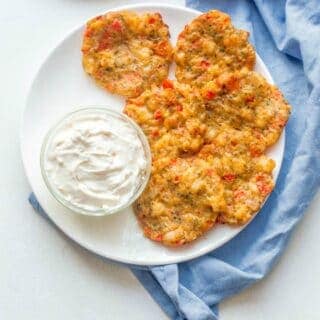fritters with dipping sauce