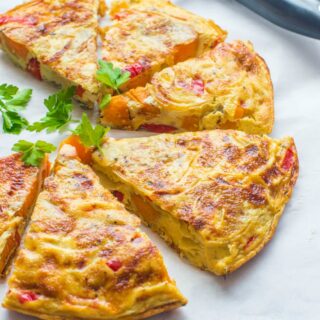close up of the omelette