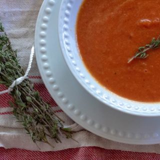tomato soup in a bowl