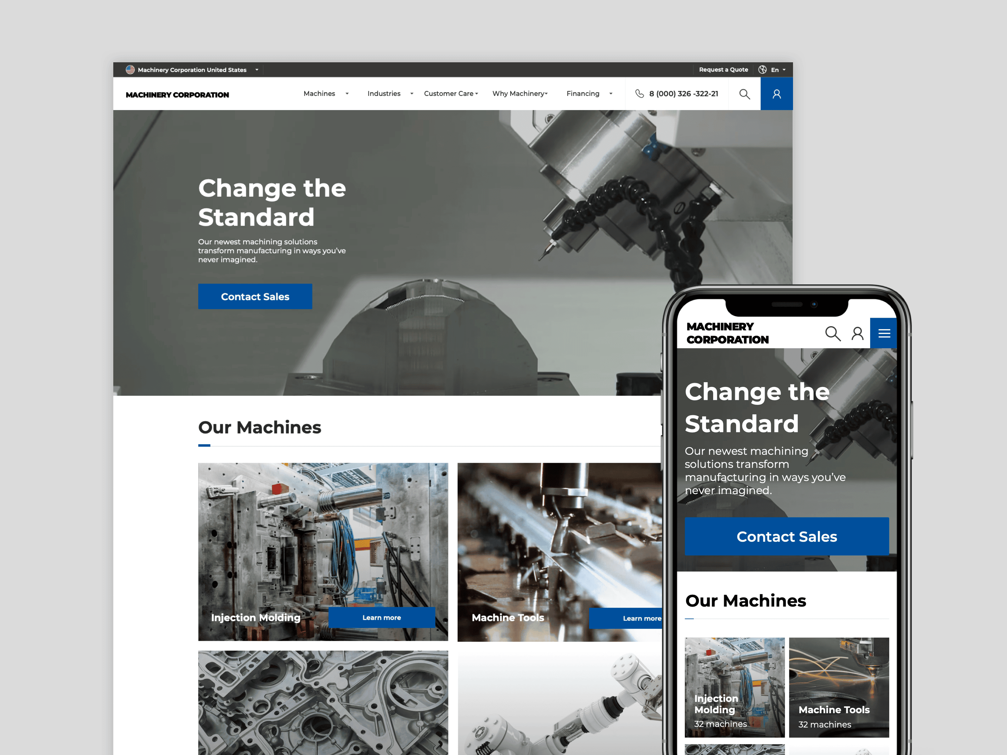 Website for industrial machinery manufacturer 2