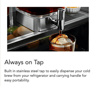 KitchenAid Cold Brew Coffee Maker Tap Cold Brew Coffee Maker
