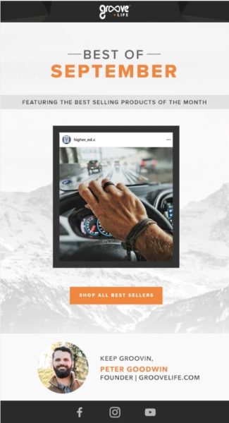 Example of a Content Email from Groove Life
