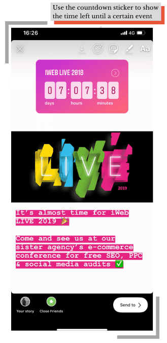 Instagram Stories | Countdown Sticker