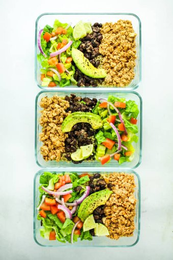 Tofu Burrito Bowls-Vegan Meal prep ideas