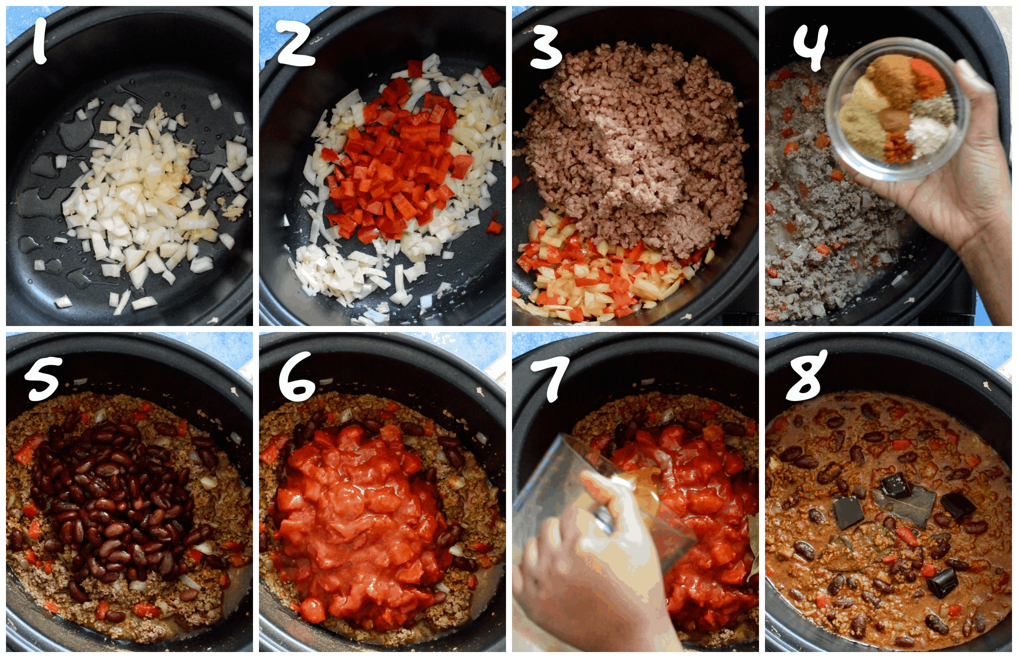 steps1-8 making cooking the lamb and seasoning it