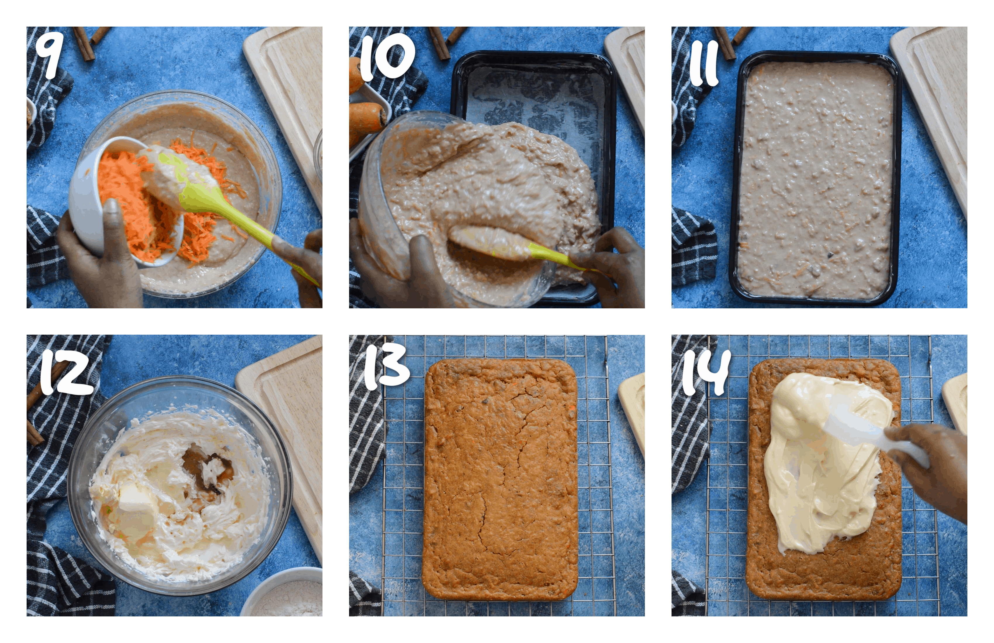 steps9-14 adding wet ingredients n bake cake