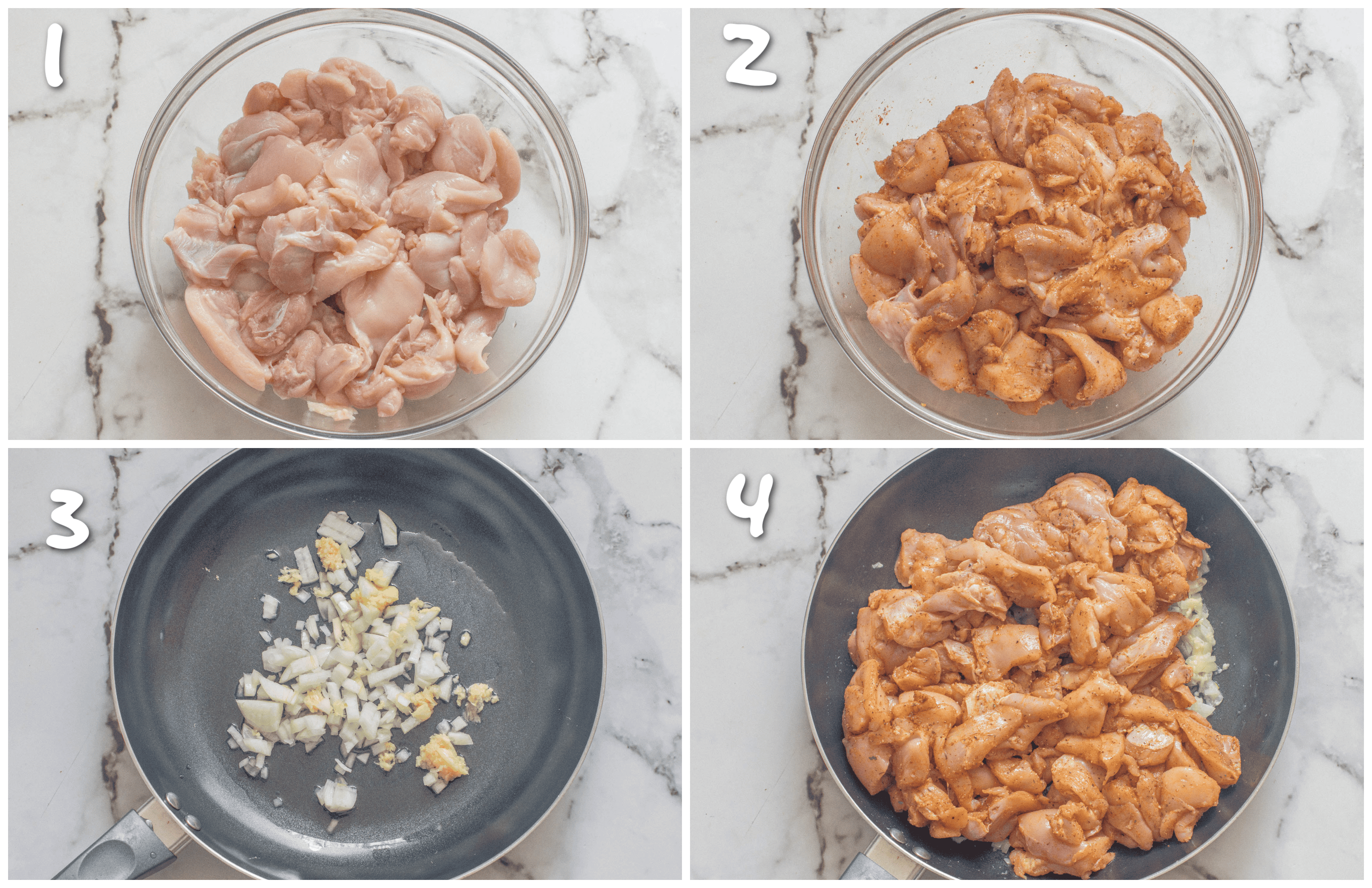 steps1-4 seasoning meat and searing