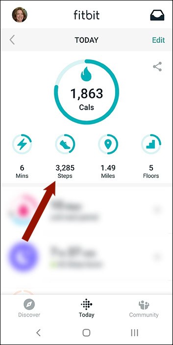 fitbit app step counter