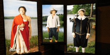 The museum at jamestown settlement has high-tech screens that bring history to life