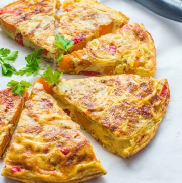 close up of the omelette