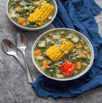 two bowls of soup