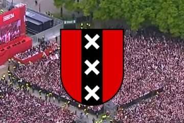 Banner Ajax Museumplein Landskampioen
