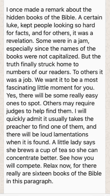 Find the 16 Books of the Bible Challenge for today - 4th May