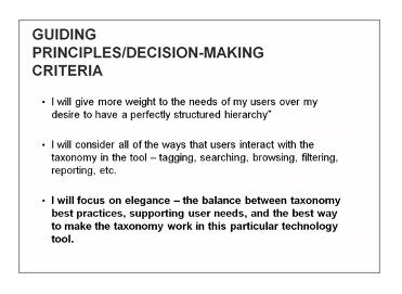 taxonomy guiding principles