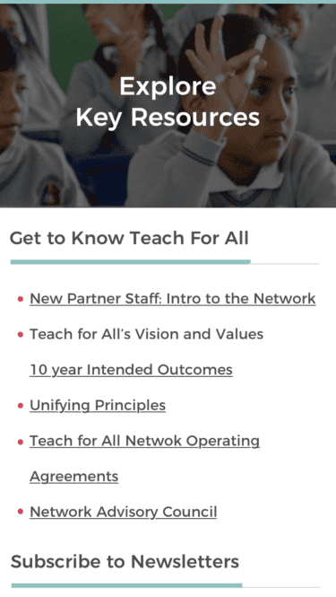 Teach for All Learning Portal Resources