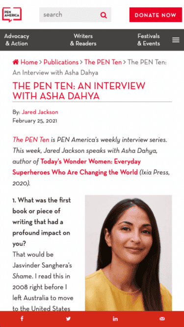 Pen America publications on mobile