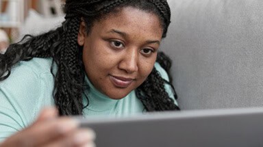 Teen girl on computer
