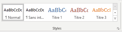 Word - groupe Styles