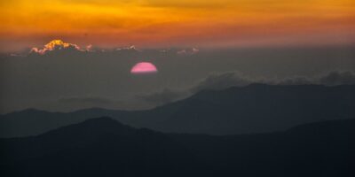 sunset From Tungnath during summer This photo represent - Sunset view from Tungnath during Summer.