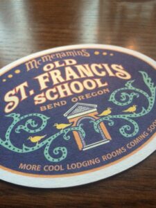 Coaster from McMenamins Kennedy School, a family friendly Portland hotel and restaurant