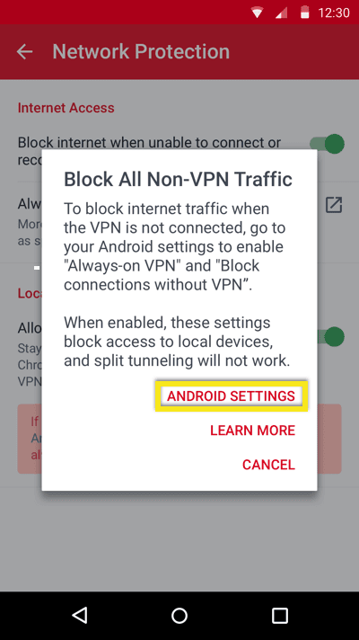 android block connections without vpn expressvpn