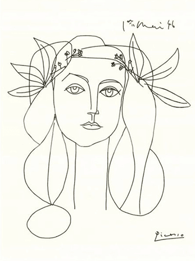 Picasso's line drawing, War and Peace.