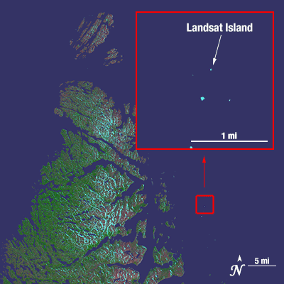 Landsat Island captured by Landsat 8 in 2014. Image: NASA.