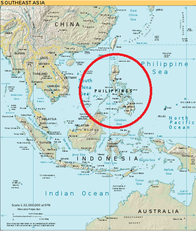 This map shows where the Philippine DNA region is located on Ancestry DNA