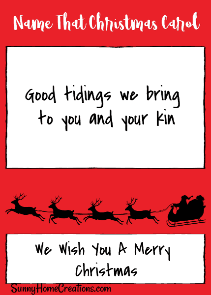 Name That Christmas Carol ~ Free Printable Game – Sunny Home Creations