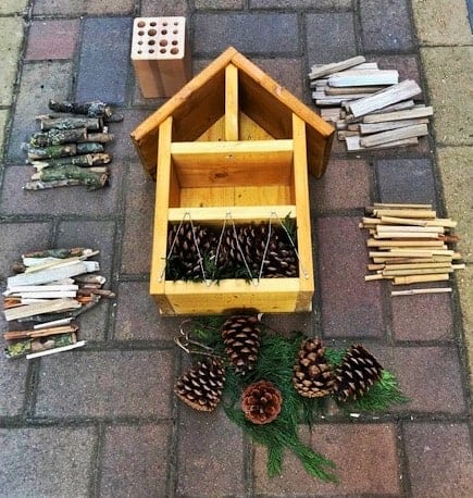 bug house in progress with the fillings laid out.