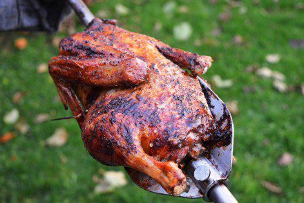 Grillen mit poggegrillt - Ente am Spiess