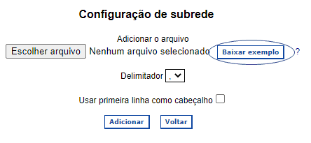 Configuration of importation of subnetworks