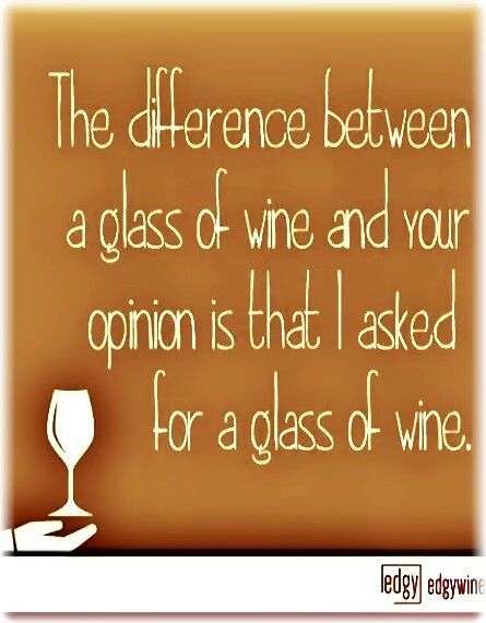 the difference between a glass of wine and your opinion