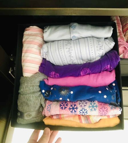 Organizing a bedroom armoire: file-folding clothes