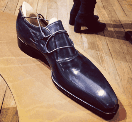 Special ghillie, where the toe portion and the patina has a part in common with Corthay. Photo: Hugo Canivence