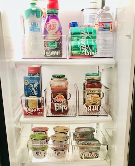 Organize a side-by-side refrigerator