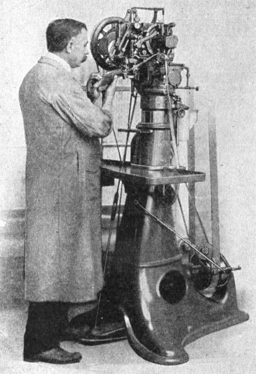 A factory worker at an early version of the lasting machine. Picture: Salt of America