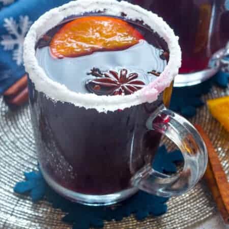 Single mug of mulled wine