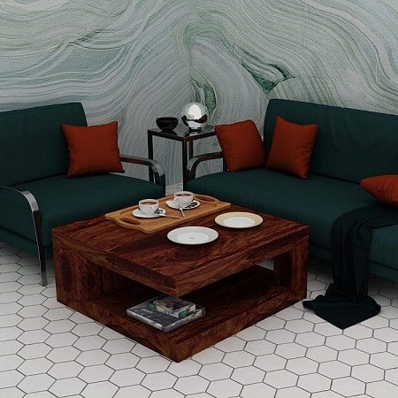 Corazzin Wood Square Shape Center Table for Living Room