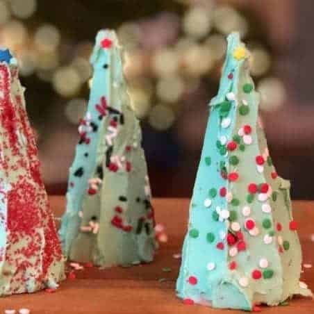 Ice cream cone Christmas trees.