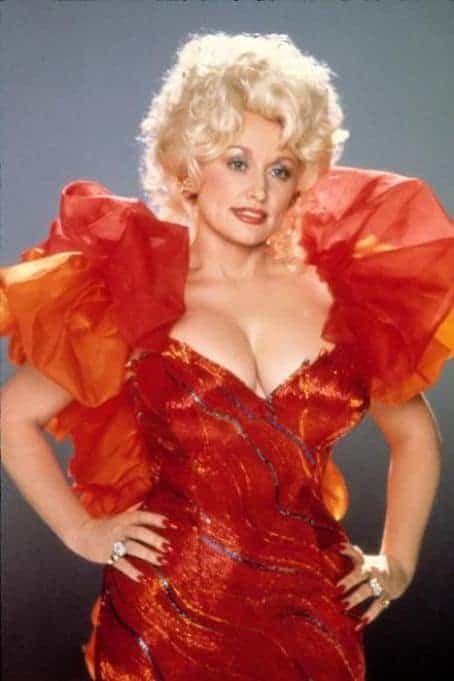 dolly parton red dress