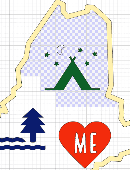 PNG example of transparency and solid background in bitmap image