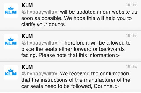 KLM TWEET klm tweet, twitter, klm, klm car seat, klm infant