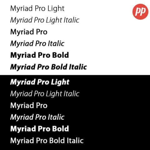 Proof Positive - Myriad Pro Font